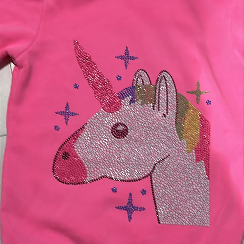 Worn once! Butter Pink Unicorn Rainbow hoodie  Hoodie / size L